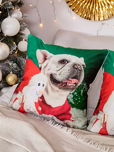 Royalefashion Dekorativní vánoční povlak na polštář