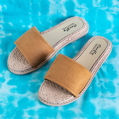 Hnědé dámské pantofle Ysia - obuv