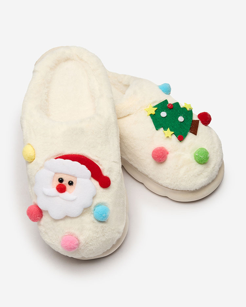 Різдвяні жіночі капці Royalfashion білі Fertemse