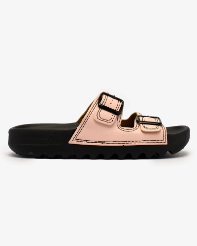 Royalfashion Růžové dámské žabky s přezkami Kallov