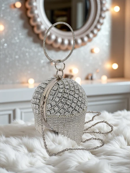 Royalfashion Dámská kabelka koule se zirkony Velora Bloom