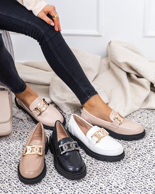 Лофери з ланцюжком в білому кольорі Semla