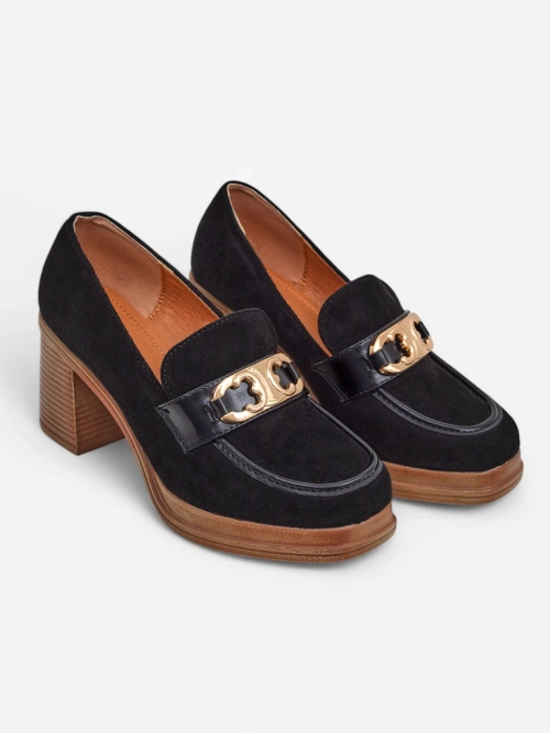 Royalfashion Жіночі мокасини на блоковому каблуці Qeroy