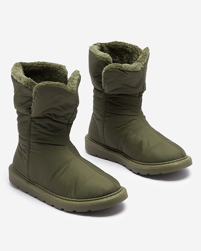Tmavě zelené dámské boty a'la snow boots Kalioli- Footwear