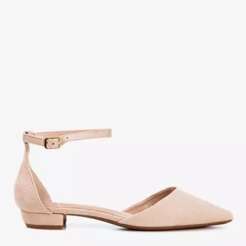 OUTLET Бежеві жіночі балетки на плоских підборах Arinida - Взуття