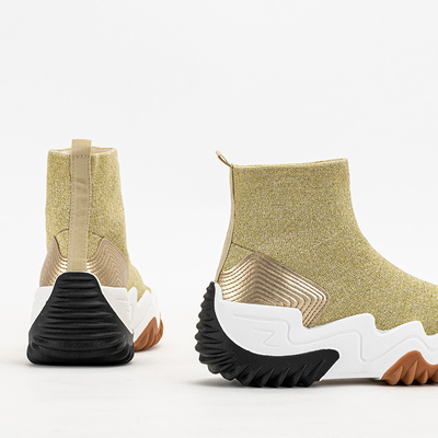 Zlaté dámské Tenera Glitter High Trainers - Obuv