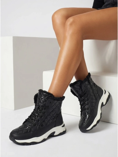 Dámské prošívané boty a'la sněhule Rimea