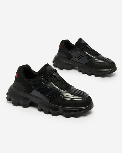 Royalfashion Чорні тканинні спортивні кросівки для чоловіків Lamkim