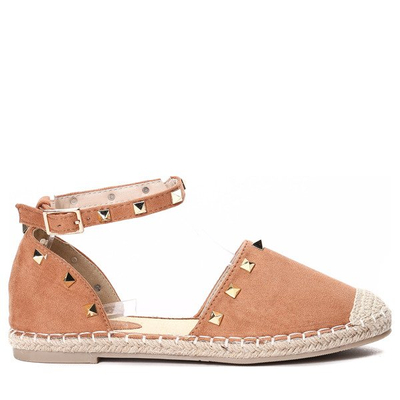 Brązowe, odkryte espadryle - Obuwie