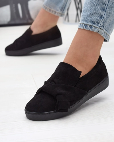 Černé dámské slip on tenisky z ekokůže Bliwix - Obuv