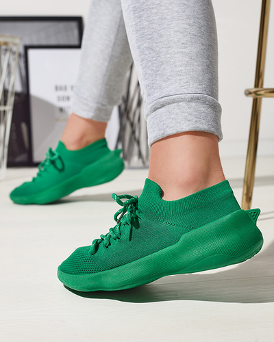 Зелені жіночі спортивні сліпони на шнурівці Oteva- Footwear