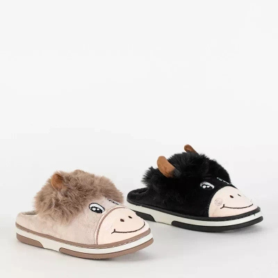 OUTLET Animmes béžové býčí pantofle pro děti - Obuv