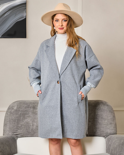 Royalfashion Жіноча куртка-пальто довжиною до коліна сірого кольору