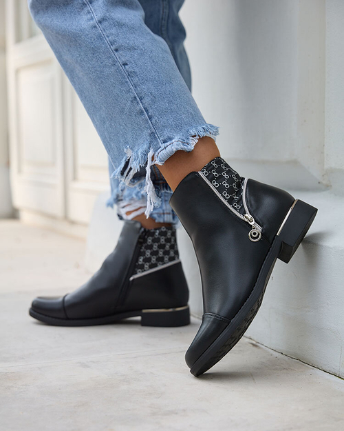 Royalfashion Чорні жіночі черевики a'la sztyblety Orlaa