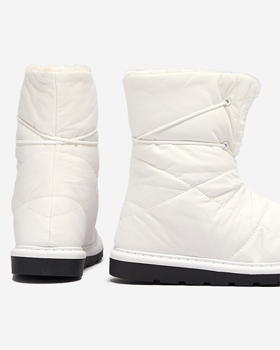 Bílá dámská obuv a'la snow boots Amirfu- Obuv