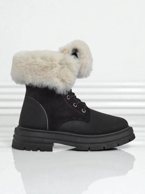 Royalfashion Жіночі чоботи на щиколотці з хутром Nasaha