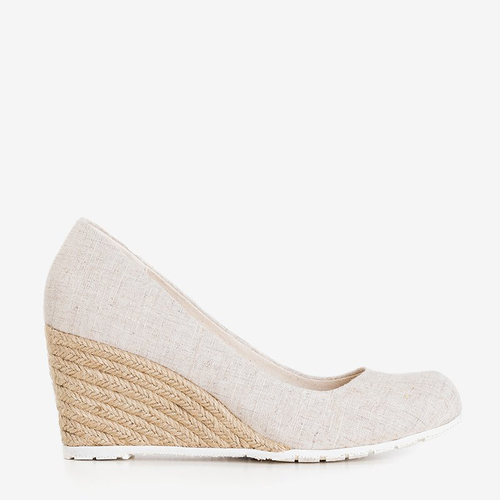 Жіночі бежеві туфлі на джутовій танкетці Selma - Взуття