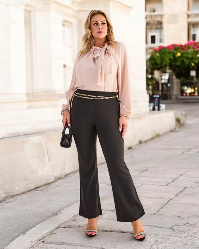 Royalfashion Dámské tegingové kalhoty s širšími nohavicemi