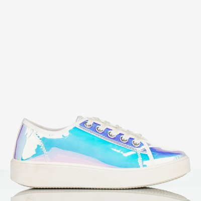 Bílé holografické tenisky na platformě Insane - Obuv 1