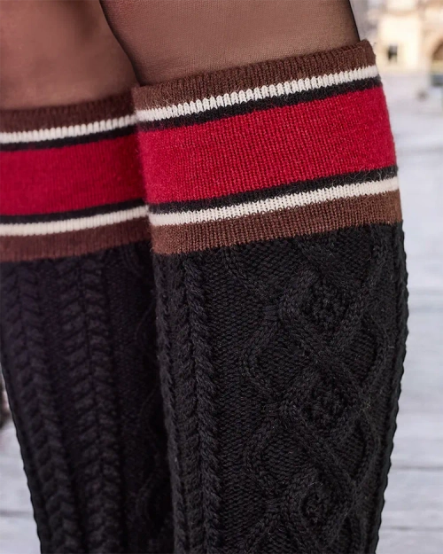 Роялфешн Жіночі снігоходи в стилі ботфорті з шкарпетковим валом Кокумі