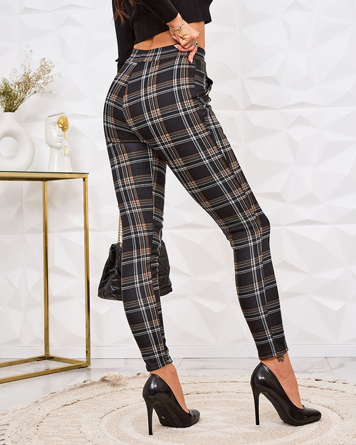 Royalfashion Утеплені картаті жіночі лосини