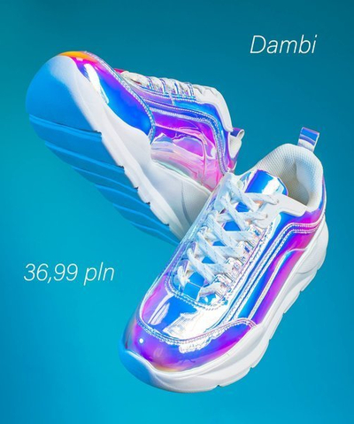Holografické boty na silné platformě Dambi - obuv