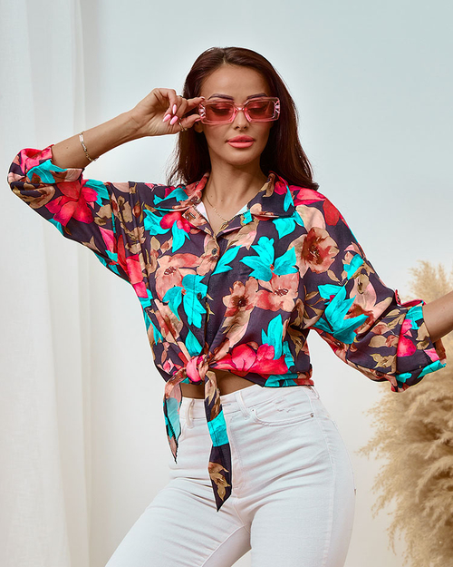 Royalfashion Жіноча коротка квіткова сорочка