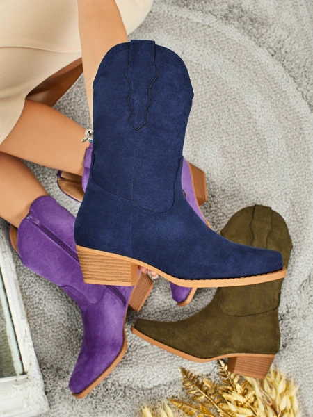 Dámské kovbojské boty eko semišové SpireHush