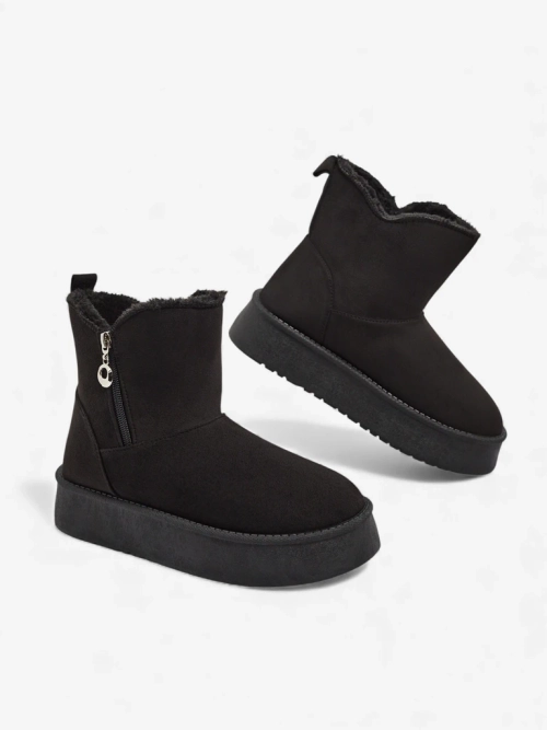 Жіночі Ботильйони Aurora Чорні З Екологічної Шкіри на Зиму