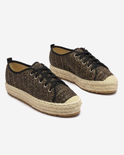 Чорні жіночі еспадрильї на низькій платформі Kioto
