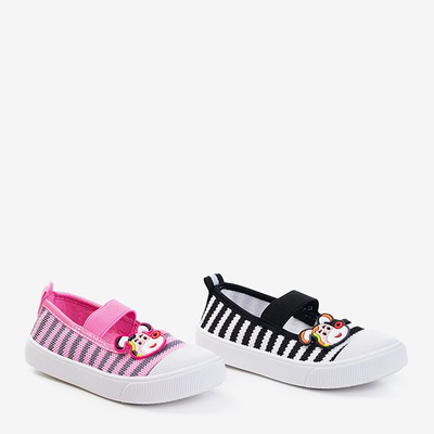 Olli Kids Black Striped Sneakers - Footwear