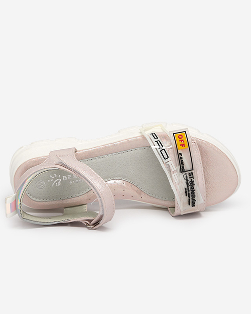 Світло-рожеві блискучі босоніжки для дівчат Lorij - Взуття