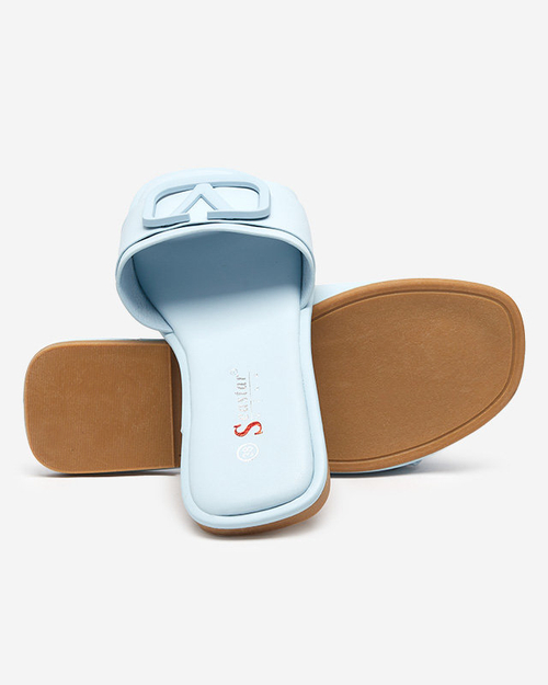 Сині жіночі тапочки з екошкіри Cartec - Взуття