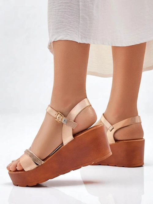 Royalfashion Жіночі сандалі на платформі з стразами та блискітками Aurora Glow