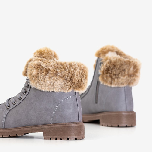 Сірі жіночі черевики з хутром Zonevka - Взуття
