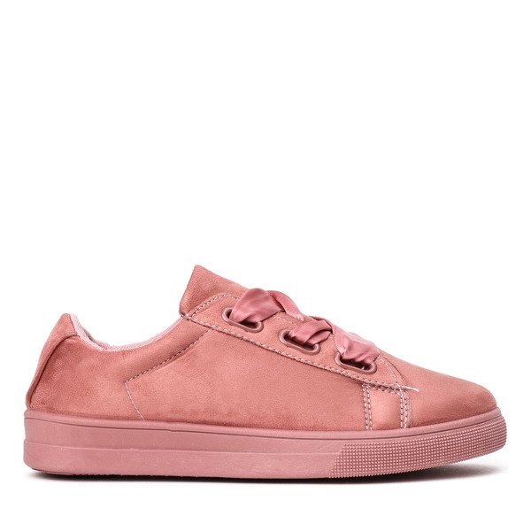 Růžové tenisky svázané stuhou Trinia - Obuv