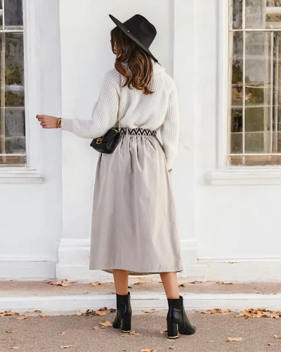 Dámská středně dlouhá sukně Royalfashion a'la kord.