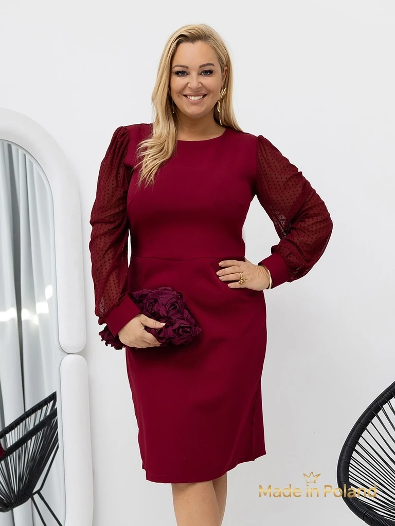Elegantní dámské mini šaty se síťovanými rukávy Evilla