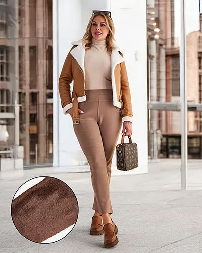Royalfashion Dámské zateplené tregínové kalhoty PLUS SIZE