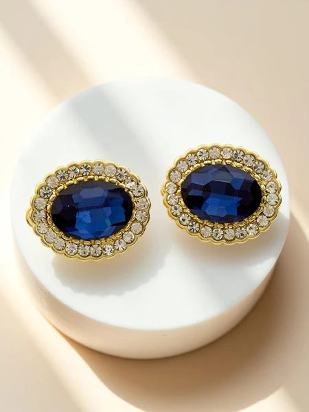 Royalfashion Dámské klipsové náušnice s krystalem a kubickou zirkonií