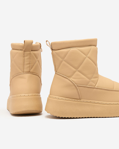 Royalfashion Světle hnědé dámské boty a'la snow boots Kacecica