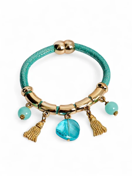 Dámský náramek s korálky a třpytkami