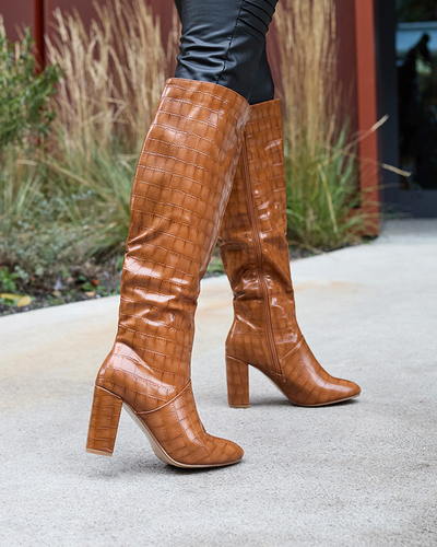 Dámské kozačky Mastiu ve velbloudí barvě - Obuv