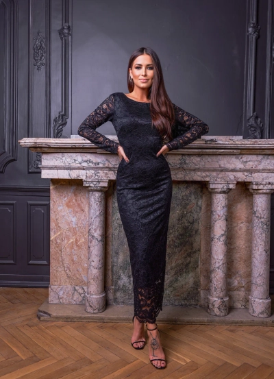 Dámské midi šaty Royalfashion z krajkové látky