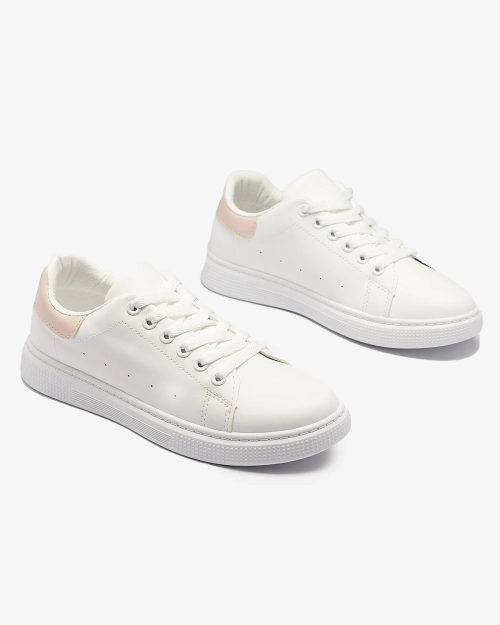 Білі жіночі спортивні кросівки з рожевою вставкою Asema- Footwear