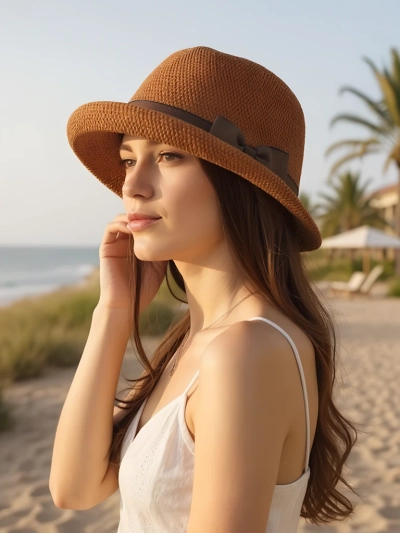 Royalfashion Dámský klobouk zdobený mašlí Summer Grace