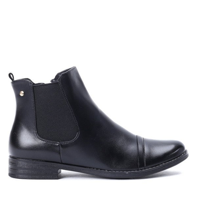 Czarne sztyblety z ekoskóry - Obuwie