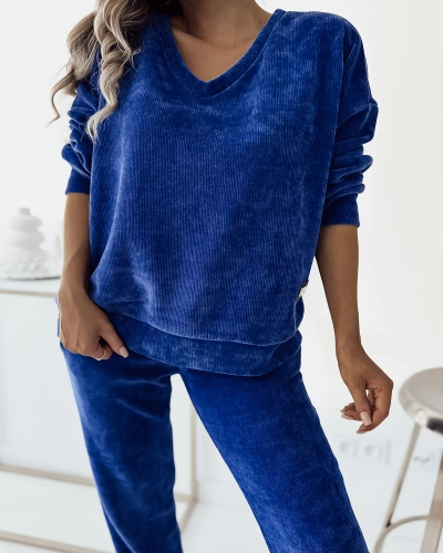 Комплект жіночих ребристих світшотів Royalfashion Cobalt