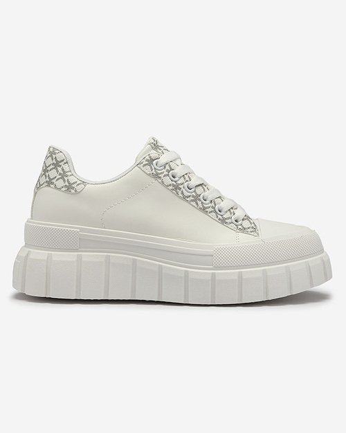 Повсякденні жіночі спортивні кросівки білого кольору з візерунчастими вставками Leritic - Взуття