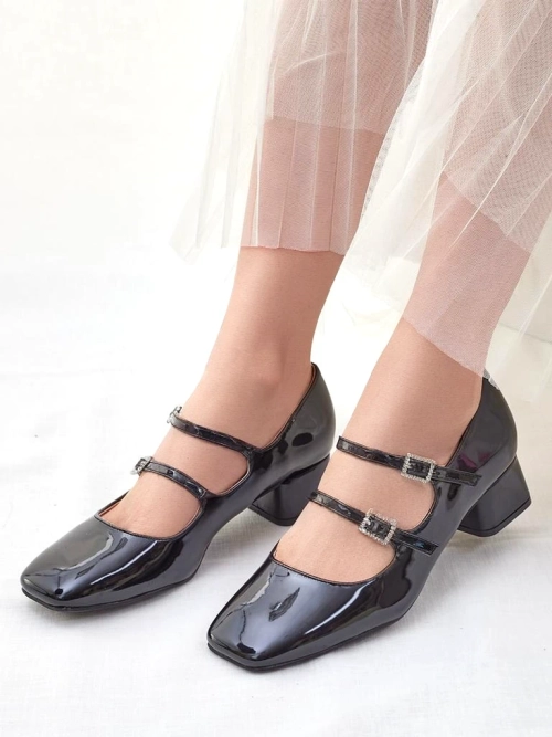 Royalfashion Гладкі жіночі туфлі на підборах з ремінцями Vible